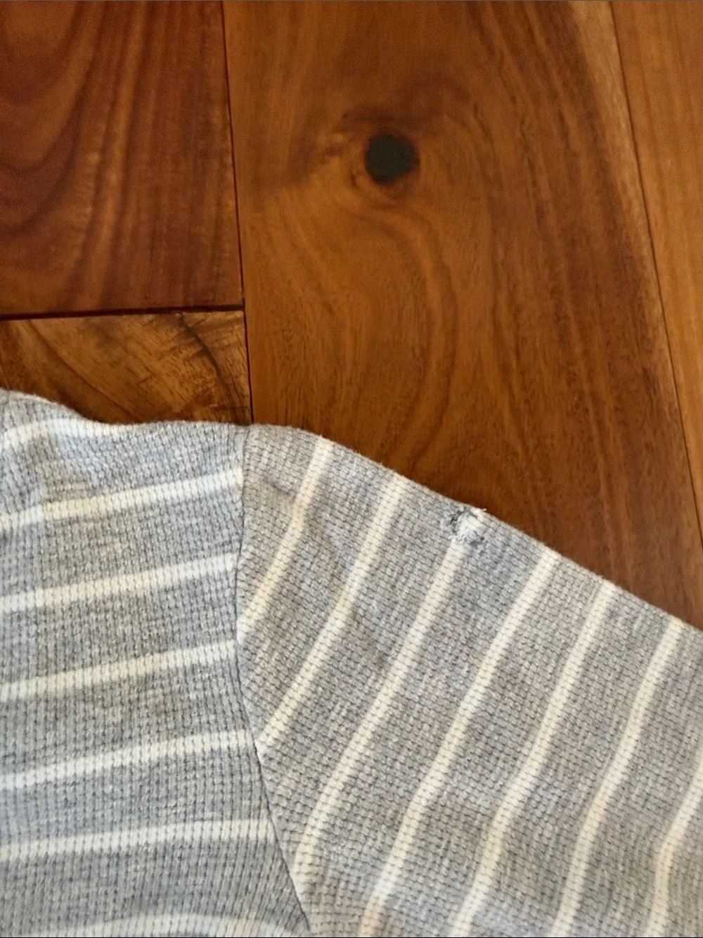 Carter's Light Gray and White Striped Long-Sleeve Henley